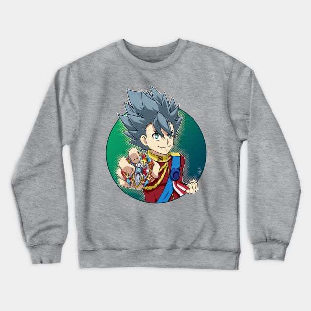 Xhan / Xavier Bogard from Beyblade Burst Crewneck Sweatshirt by Kaw_Dev